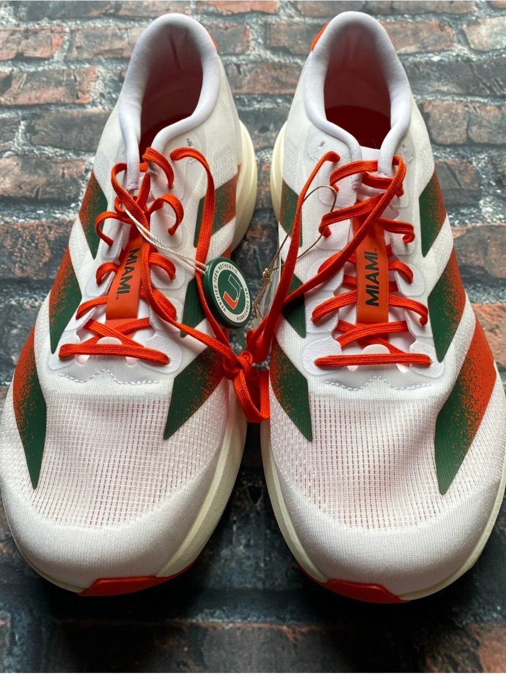 NEW Adidas EVO SL Miami Hurricanes Running Shoes Men's JQ2148 Size 11.5 (No Box)